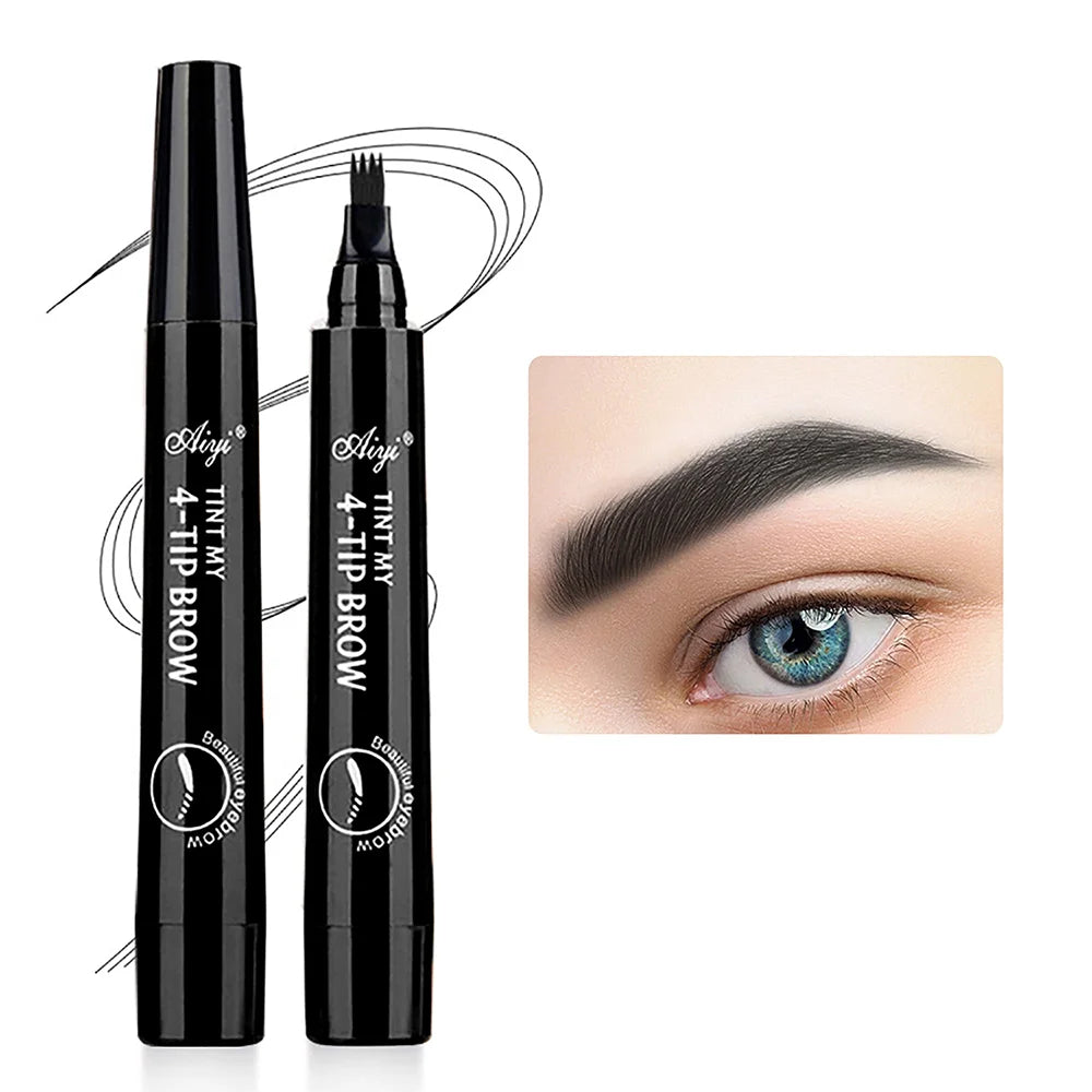 Luxury Microblading Eyebrow Pen – Waterproof & Long-Lasting 4-Fork Tip