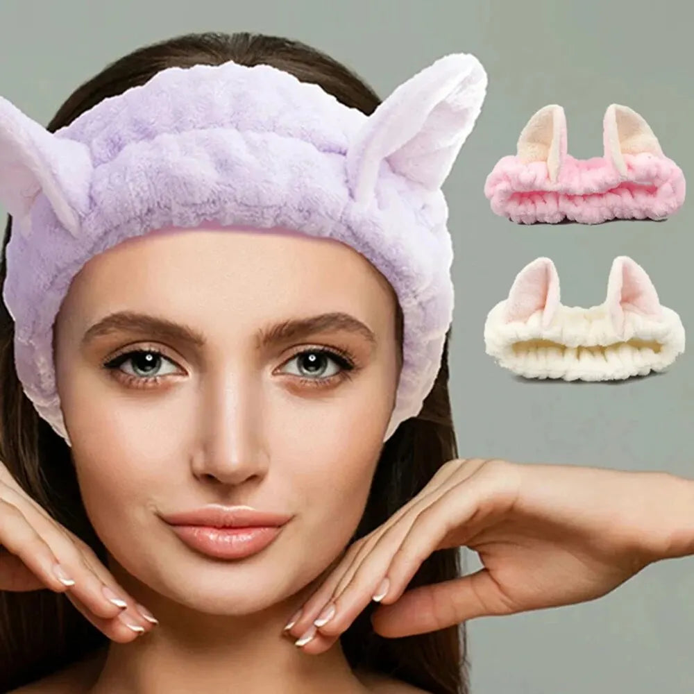Luxury Pastel Cat-Ear Spa Headband