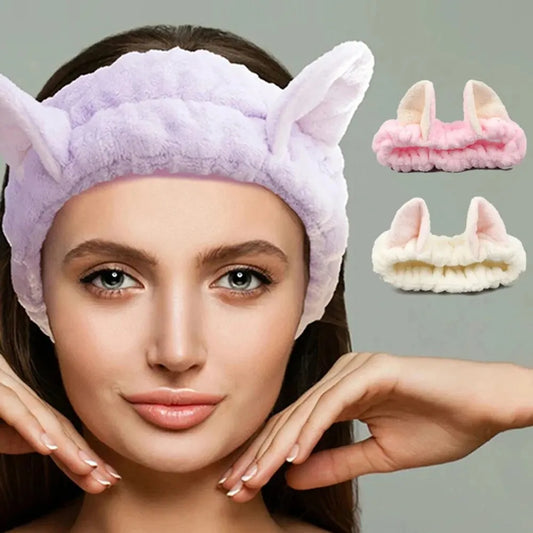 Luxury Pastel Cat-Ear Spa Headband