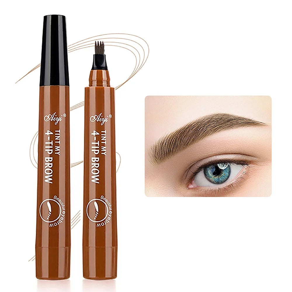 Luxury Microblading Eyebrow Pen – Waterproof & Long-Lasting 4-Fork Tip
