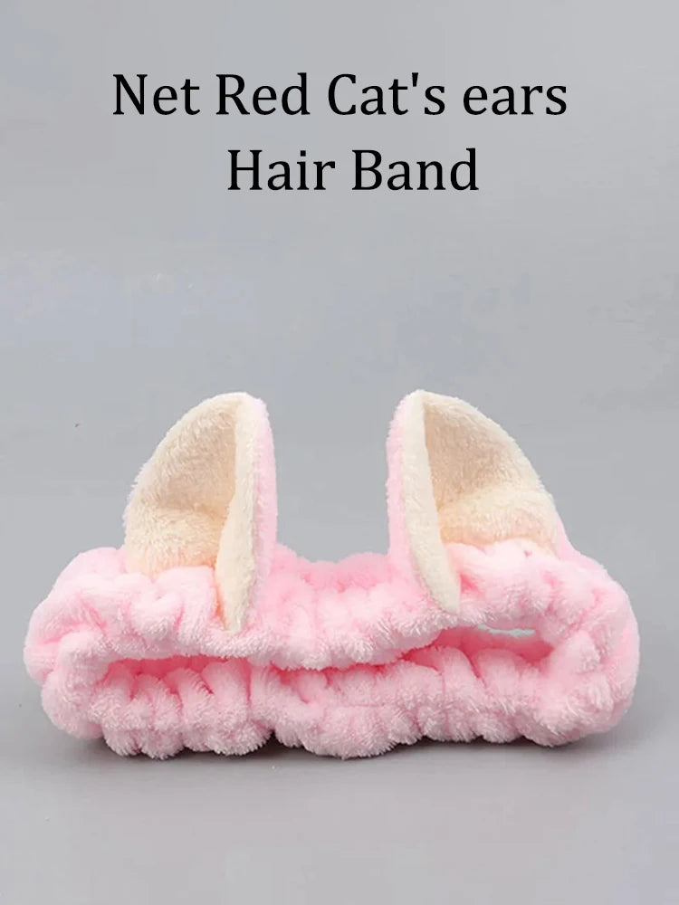Luxury Pastel Cat-Ear Spa Headband