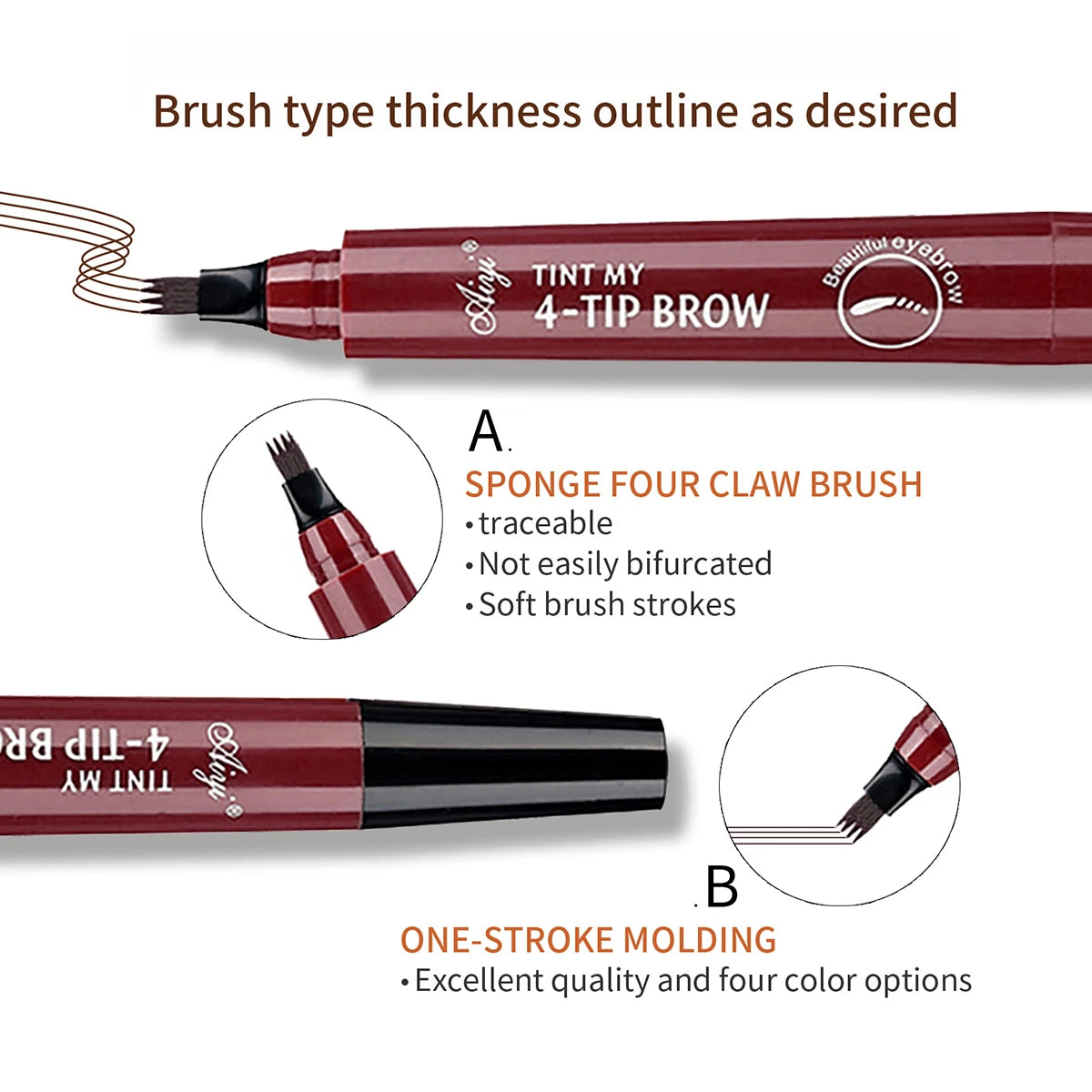 Luxury Microblading Eyebrow Pen – Waterproof & Long-Lasting 4-Fork Tip