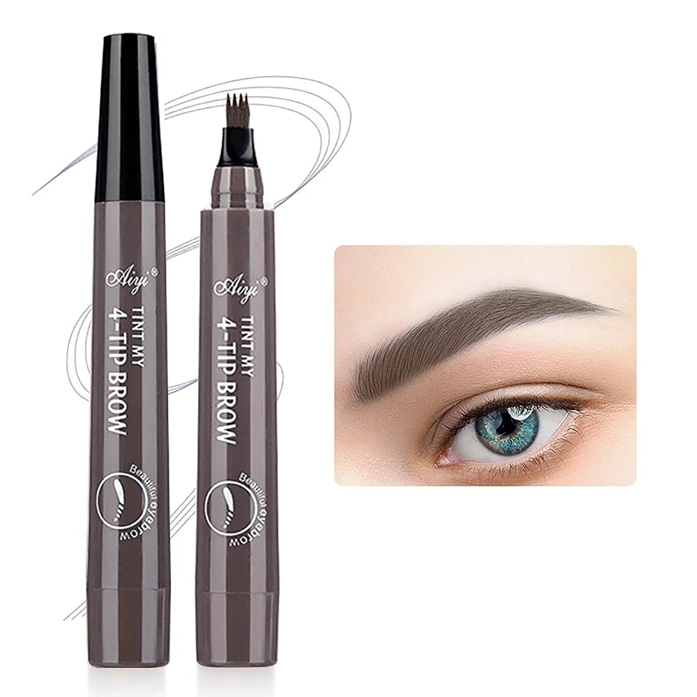 Luxury Microblading Eyebrow Pen – Waterproof & Long-Lasting 4-Fork Tip