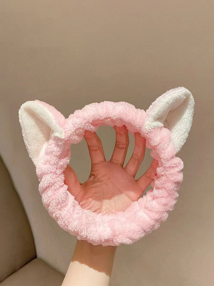 Luxury Pastel Cat-Ear Spa Headband