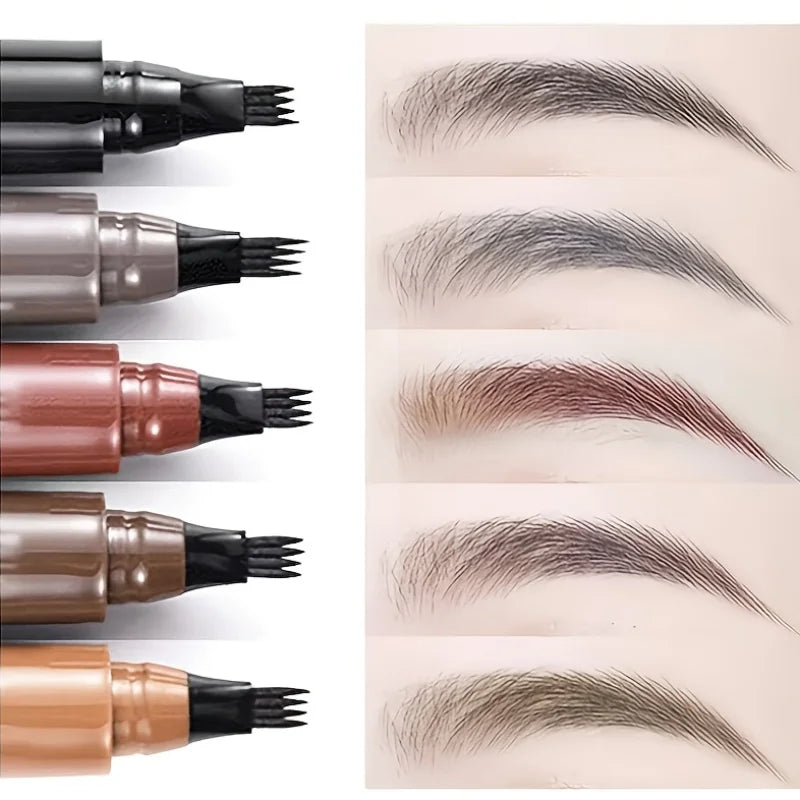 Luxury Microblading Eyebrow Pen – Waterproof & Long-Lasting 4-Fork Tip