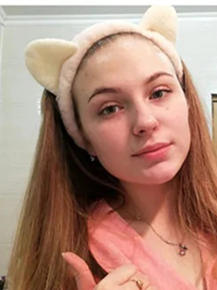 Luxury Pastel Cat-Ear Spa Headband