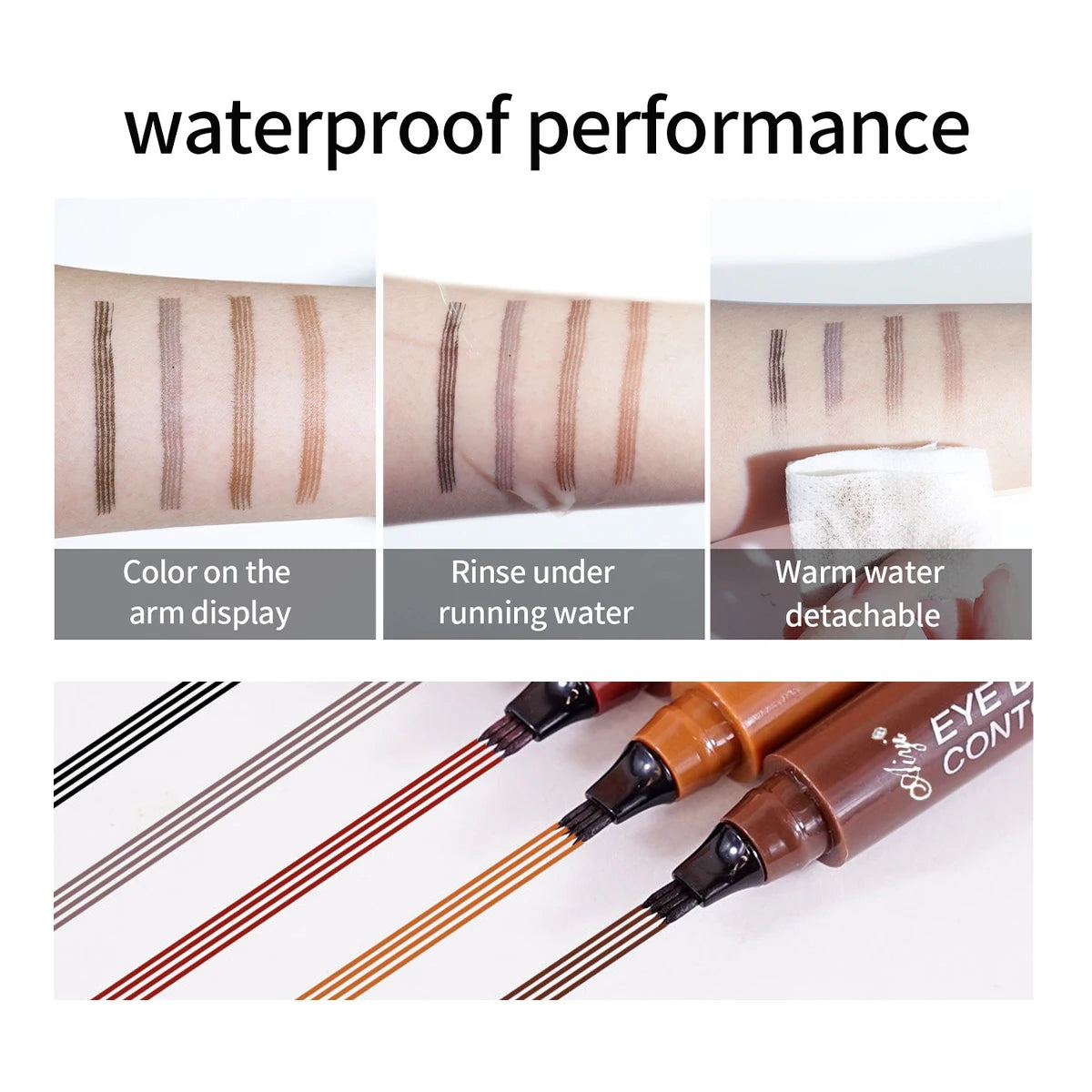 Luxury Microblading Eyebrow Pen – Waterproof & Long-Lasting 4-Fork Tip