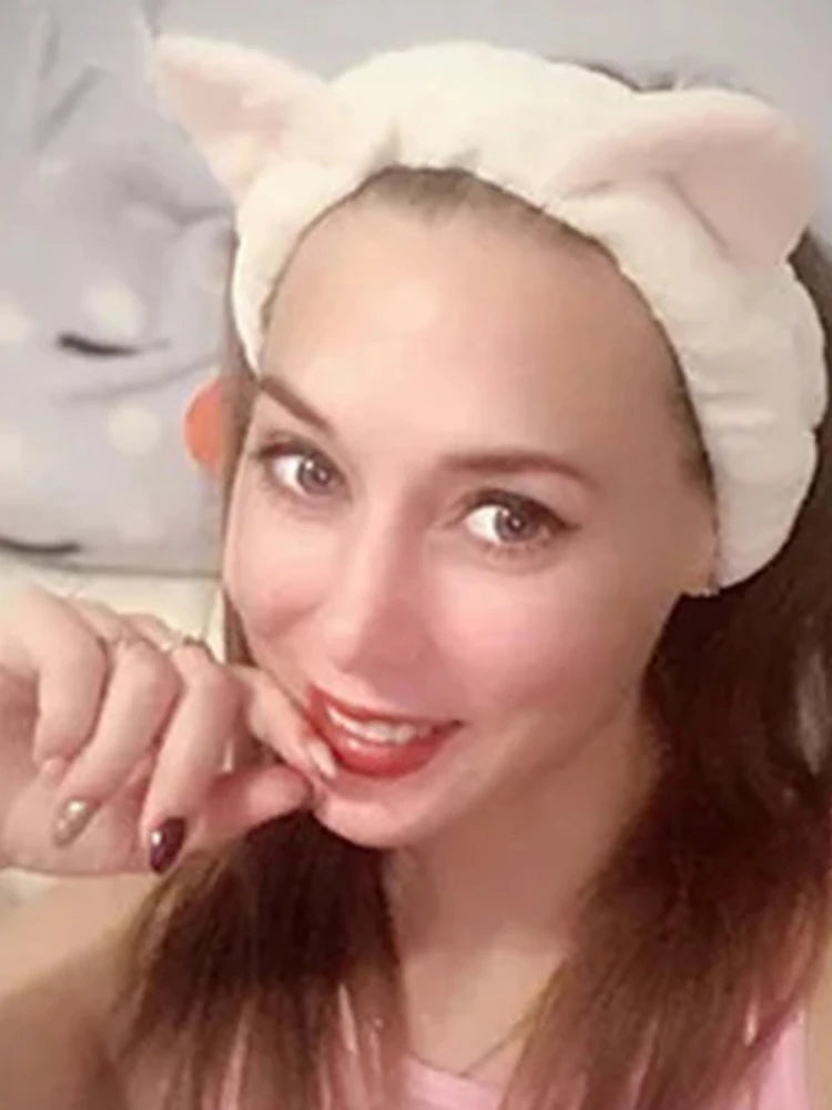 Luxury Pastel Cat-Ear Spa Headband
