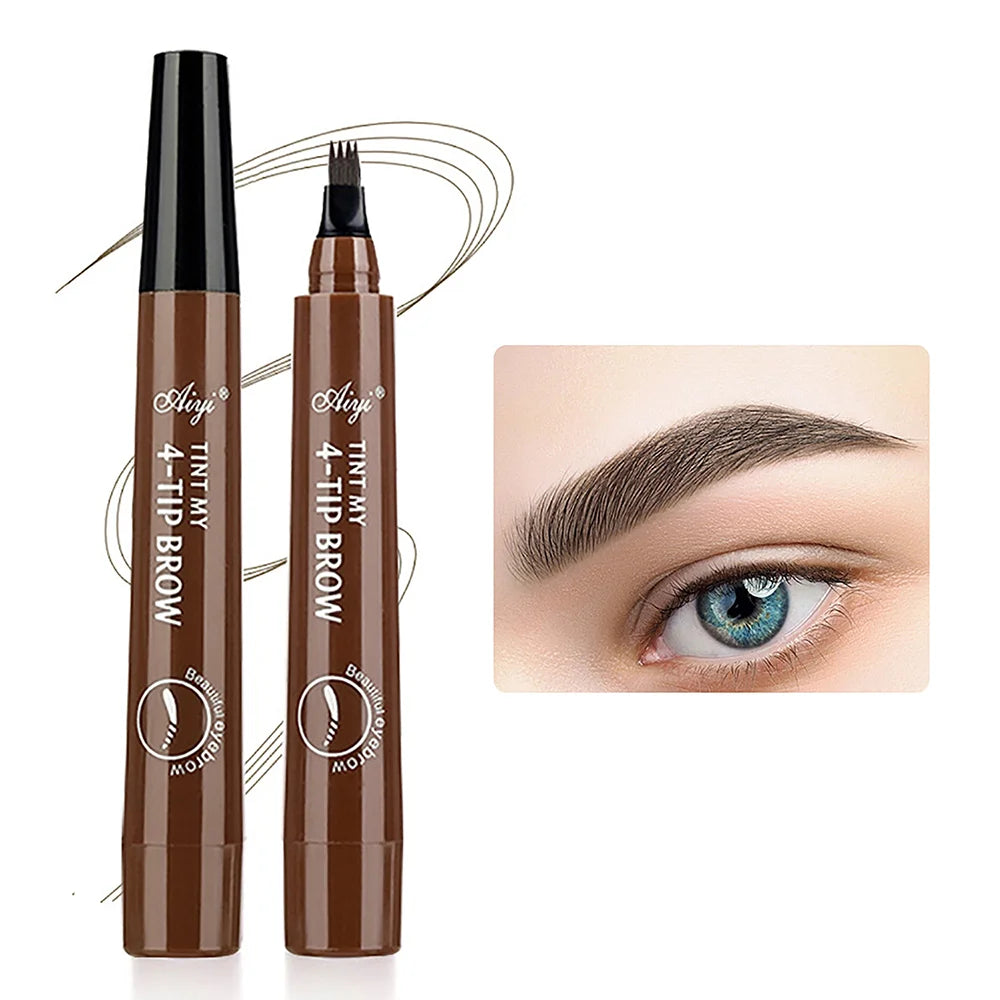 Luxury Microblading Eyebrow Pen – Waterproof & Long-Lasting 4-Fork Tip