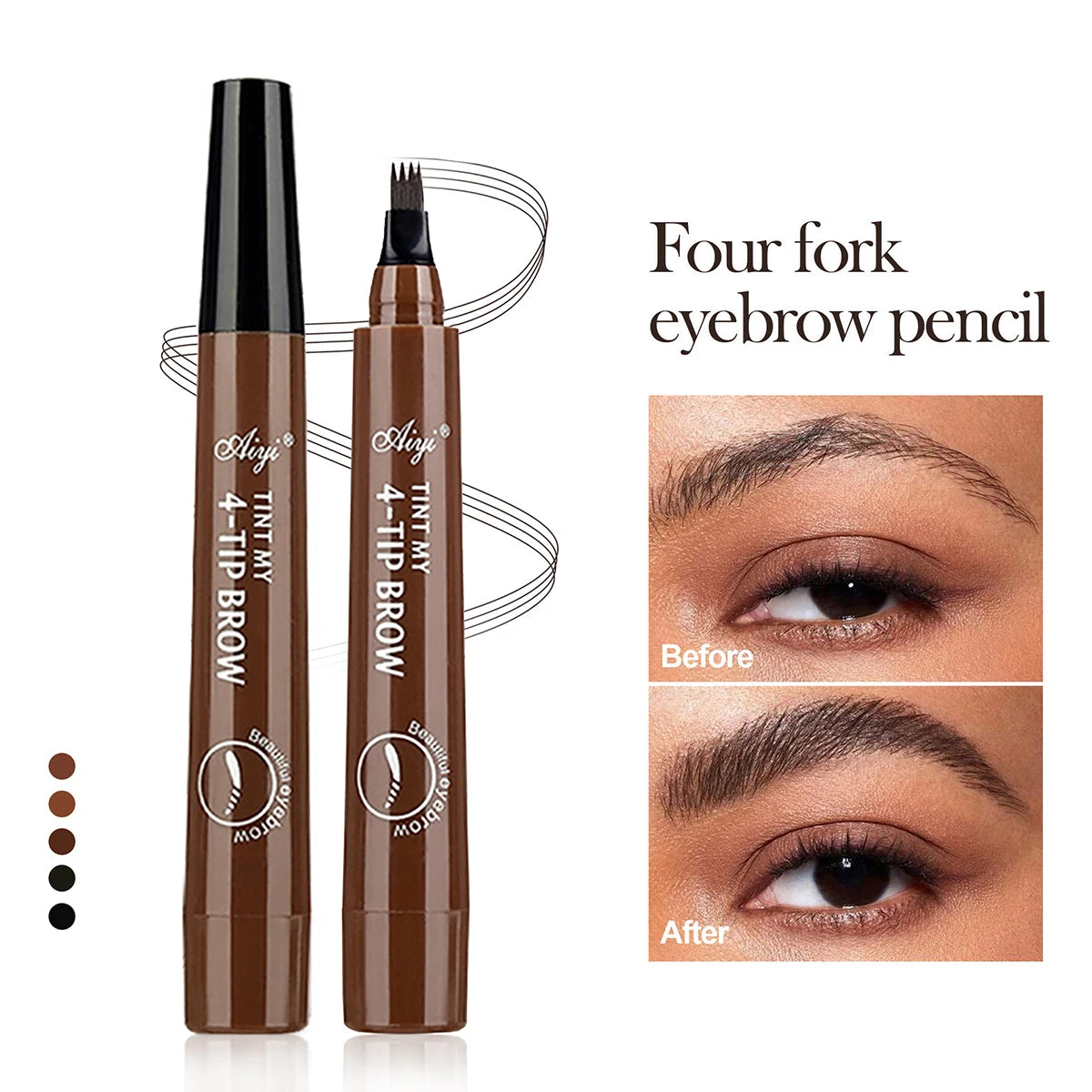 Luxury Microblading Eyebrow Pen – Waterproof & Long-Lasting 4-Fork Tip