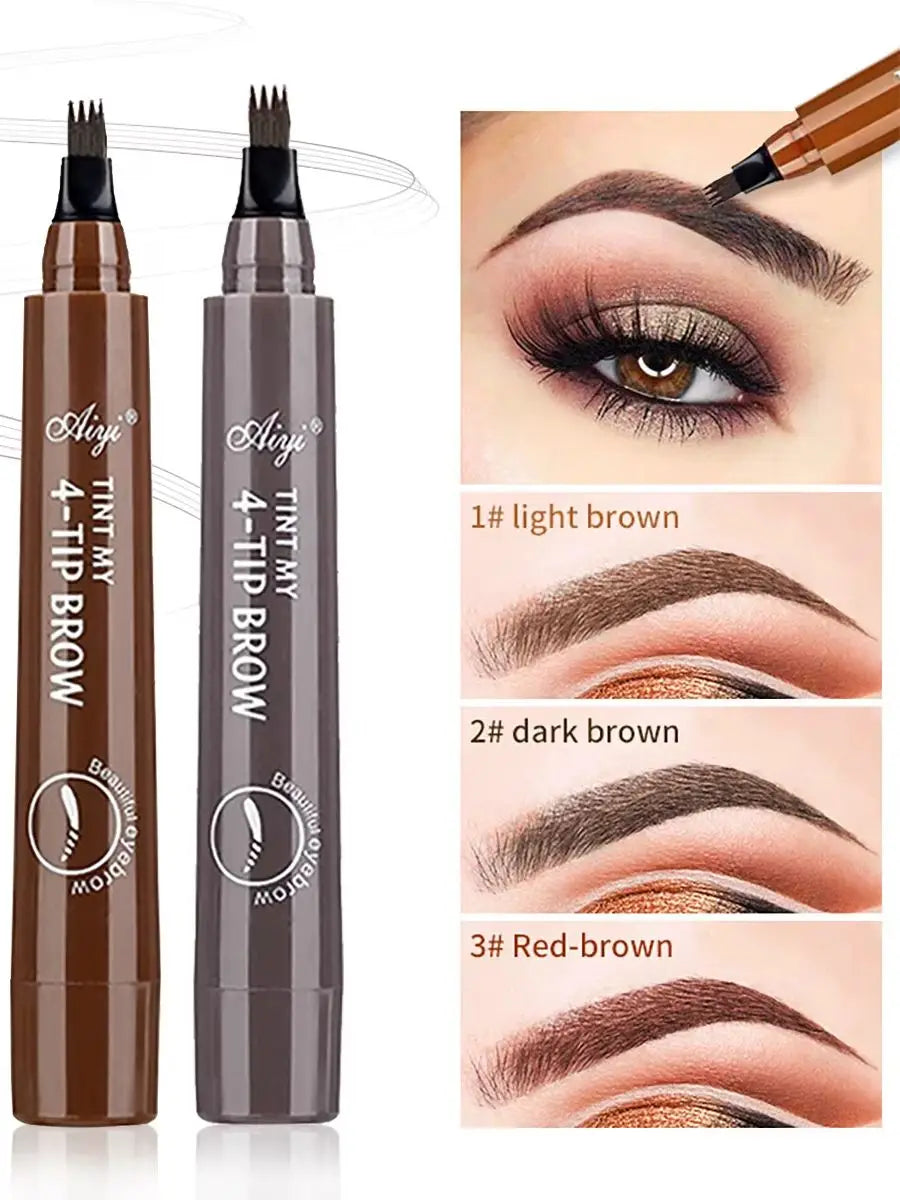 Luxury Microblading Eyebrow Pen – Waterproof & Long-Lasting 4-Fork Tip