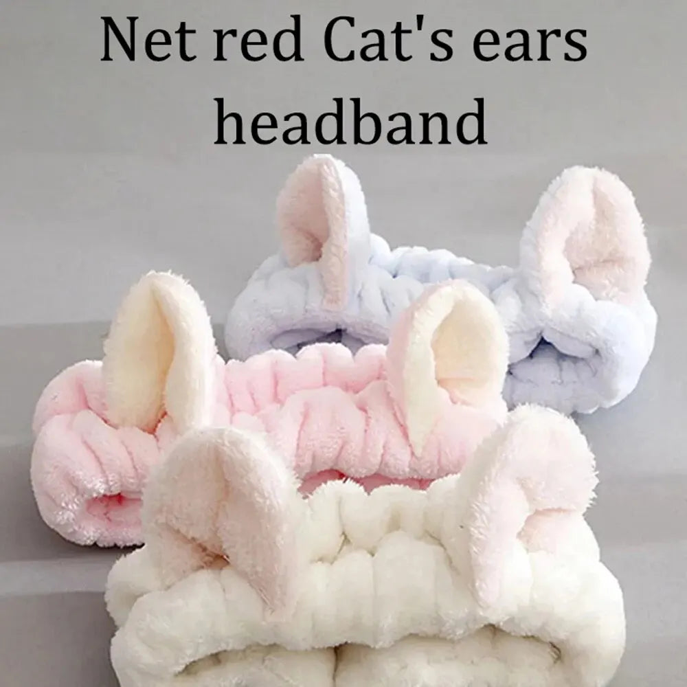Luxury Pastel Cat-Ear Spa Headband