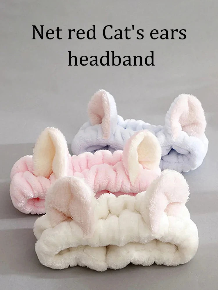 Luxury Pastel Cat-Ear Spa Headband