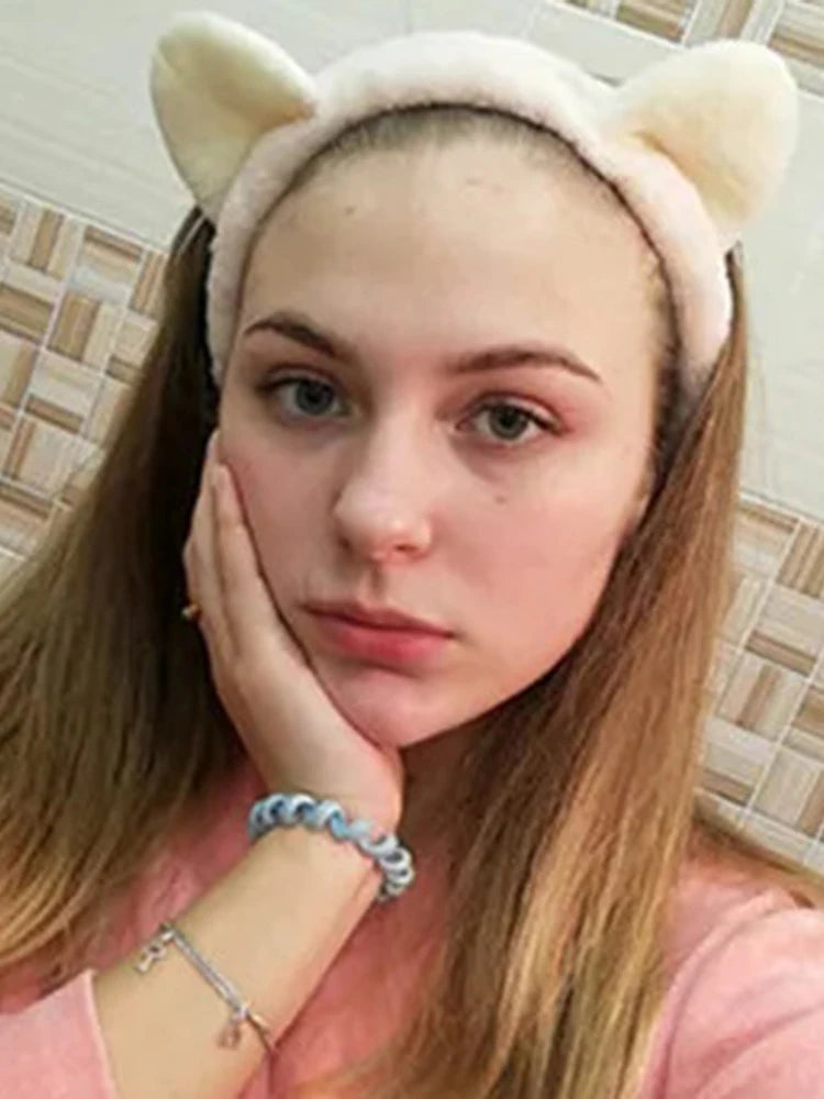 Luxury Pastel Cat-Ear Spa Headband
